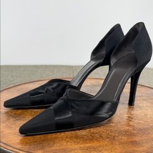 Vera Wang Stuart Weitzman Shoes Wm 7.5M Black Heels Evening Holiday D'Orsay